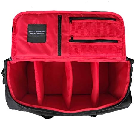 PREMIUM Sneaker Bag, Duffel Bag, Gym Training Bag, Travel Bag, Basketball Bag, Footbal Bag with 3 adjustable compartment dividers (Black/red without print) 5 PREMIUM Sneaker Bag, Duffel Bag, Gym Training Bag, Travel Bag, Basketball Bag, Footbal Bag with 3 adjustable compartment dividers (Black/red without print)