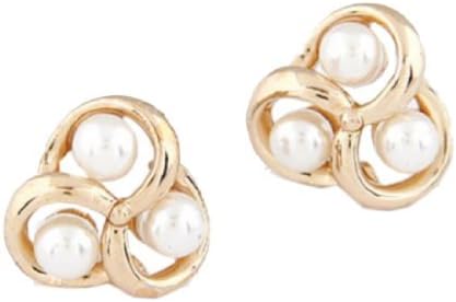 New Gold Luxury Pearl Weave Triangle Ear Stud Earrings Unique Fashion Jewelry,101152