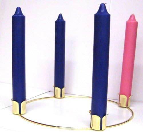 Church Advent Set (12" x 1 1/2" Candles with 14" Brass Advent Wreath) (#426)