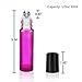 Olilia Glass Roll on Bottles with Metal Roller Balls, Essential Oils Key included 12 Pack of 10ml (Violet-Black Lids)
