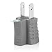 Yubi Power Grounding Adapter Plug - 2 Prong to 3 Prong Grounded Outlet - 2 Pack - Gray