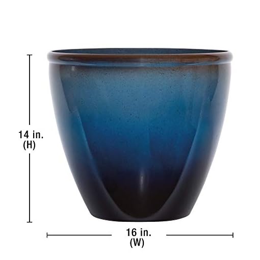Suncast 16" Seneca Premium Glaze Resin Flower Planter Pot - Thumbnail 2