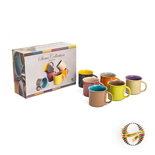 Yedi Houseware Set of 6 Jumbo 20 oz Porcelain Mugs, Coffee, Tea, Cocoa, Set of 6, Hot Assorted Colors - Thumbnail 6