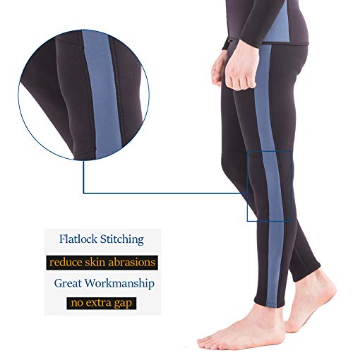 Flexel Wetsuit Pants 2MM Neoprene Men and Women's Surfing Leggings Swim Tights for Diving Snorkeling Kayaking Canoeing Trousers (2mm Pants Navy, Small)