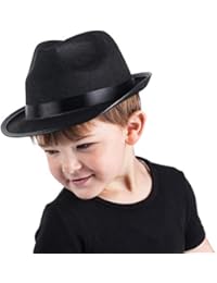 Funny Party Hats Toddler Fedora - Fedora for Kids - Gangster Fedora Black - Costume Accessories for Kids