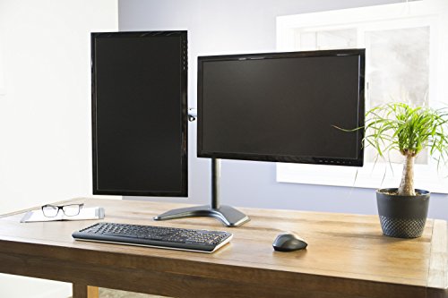 VIVO-Dual-Monitor-Free-Standing-Stand-up-Desk-Mount-Adjustable-Fits-up-to-27-Screens