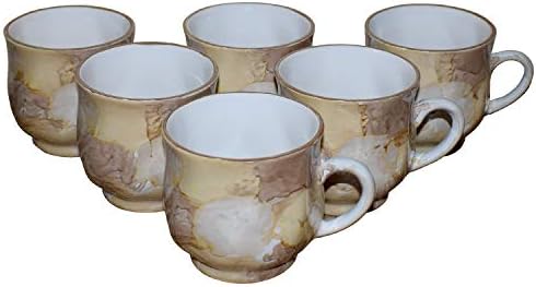 Sharma Gifts Ceramic Coffee Cup & Tea Cup Set of 6 120ml