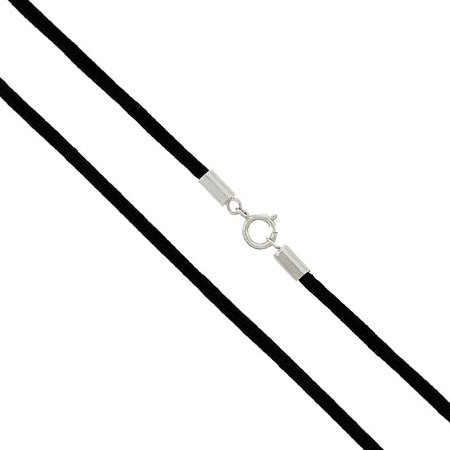 Black Silk Cord Chain Bracelet, Antklet, Necklace with Sterling Silver Clasp 7 8" 9" 10" 12" 14" 16" 18" 20" 22" 24" 30" 36"