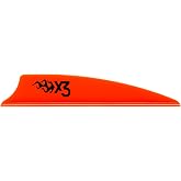 Bohning X3 Vane, 2.25", Neon Red, 36pk