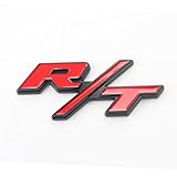 Btopars Metal Red R/T RT Black Outlining Badge Emblem Sticker For Dodge Charger Challenger Ram Avenge