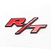 Btopars Metal Red R/T RT Black Outlining Badge Emblem Sticker For Dodge Charger Challenger Ram Avenge