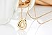 Mondaynoon Chain Necklace - Heart Shape Clear Crystal Pendant Necklace, 16