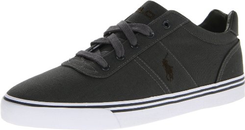 Polo Ralph Lauren Men's Hanford Fashion Sneaker,Deep Gray/Deep Loden Canvas,11.5 M US