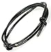 Mens black Adjustable 3.0mm Thick Leather Cord Surf Bracelet or Anklet