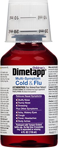 image for Children’s Dimetapp Multi-Symptom Cold & Flu (4 fl. oz., Red Grape F
