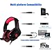 PHOINIKAS H1 Stereo Gaming Headset,Noise-Cancelling Headset,Bass Surround, Over Ear Headset，for PC,PS4，Xbox One, Mac, iPad, with Mic, LED Light,360 Switch Controller,Classic Version Headset (Red)thumb 3