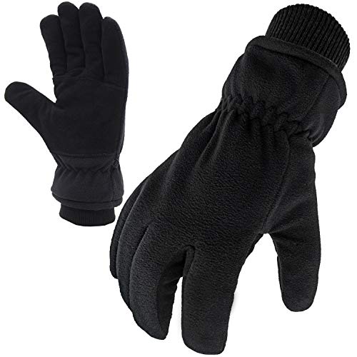SKYDEER Men's and Women's Pro Warm Deerskin Suede Leather Winter Gloves Gifts for Driving Running Cycling Skiing Work(SD8661KW/M)