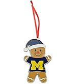 Michigan Wolverines Gingerbread Man Metal Christmas Ornament