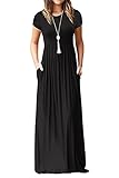 GRECERELLE Women's Long Sleeve Loose Plain Maxi Dresses Casual Long Dresses Wite Pockets