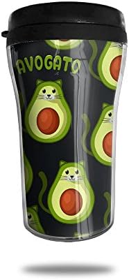 Aozenax Avocado Cat Insulated Travel Coffee Mug