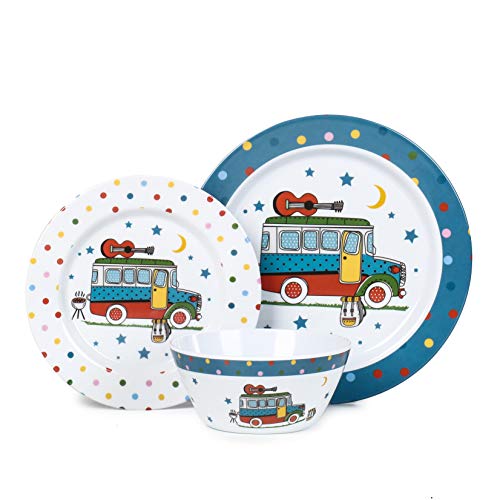 Dinnerware Set for 4,Melamine Plates Bowls Set for Outdoor use,RV