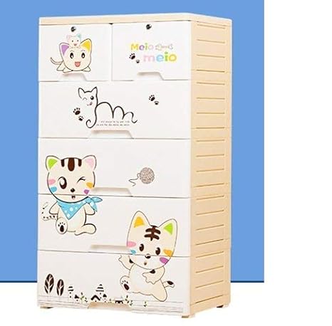 Buy Thetickletoe Thickened Fiber Plastic Cartoon Chest Of Drawers