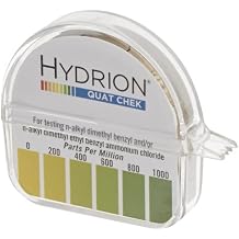 Hydrion Single Roll QC-1001 Quat Check Test Paper w/ Dispenser/ColorChart Range 0-1000ppm