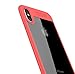 iPhone X Case, Vinve Anti-Scratch Shockproof [ Perfect Fit ] Cover Clear Hard Back Panel + TPU Bumper Slim Case for iPhone x -Red