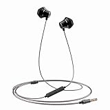 Earbuds Headphones, in-Ear Earphones with Microphone and Volume Control, Noise Canceling, Bass, 3.9Ft/Black