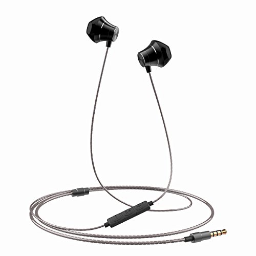 Earbuds Headphones, in-Ear Earphones with Microphone and Volume Control, Noise Canceling, Bass, 3.9Ft/Black