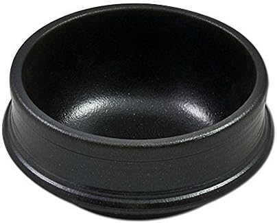 Korean DOLSOT Stone Bowl with Trivet, Premium Ceramic, Stone Pot Hot Pot for Bibimbap Soup Jjiage Korean Food (Medium (5.8)) by KyungSan Ceramic