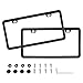 Black Car License Plate Frames,2 PCS Stainless Steel Licence Plate Covers with 2 Holes Fixed for US Car Number Plate by Eyouic