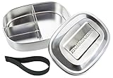 HusKitchen Small Stainless Steel Lunch Box Food Container, 3 Compartment