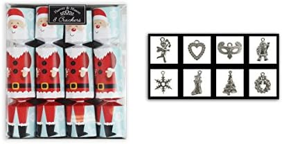Mini Christmas Crackers Box of 8 Crackers Festive Fun Xmas Crackers Party Santa Design Xmas Decorations Christmas Decorations Party Games Christmas Tableware Party