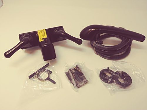 Toughgrade RV Non-Metallic Two Handle Tub Shower Diverter with Matching Hand-Held Shower Set, Brushed Bronze Finish