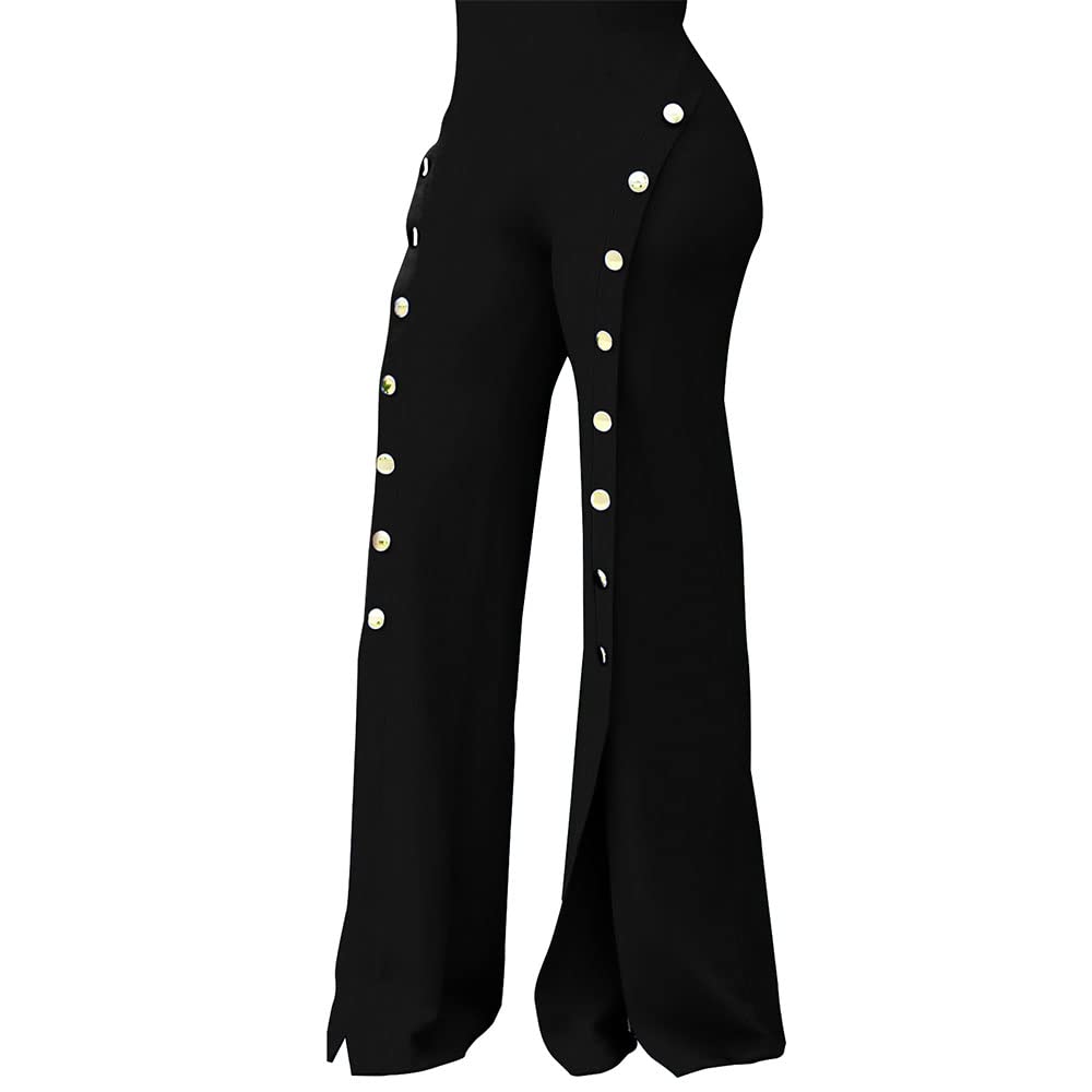 Photo 1 of Aomice Women's High Waisted Stretchy Bootcut Pull On Dress Pants Casual Work Pants Curves Trousers L Black