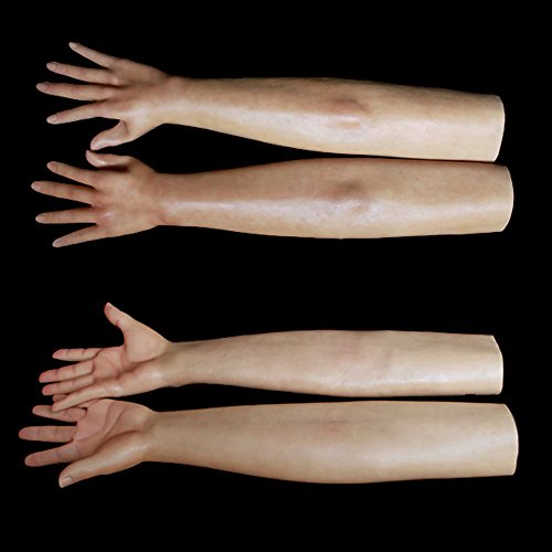 Soft Cyberskin Silicone Gloves with Skin Texture Nail Ultra Real Skin Gloves for Crossdress Transgender Drag Queen CD Costume