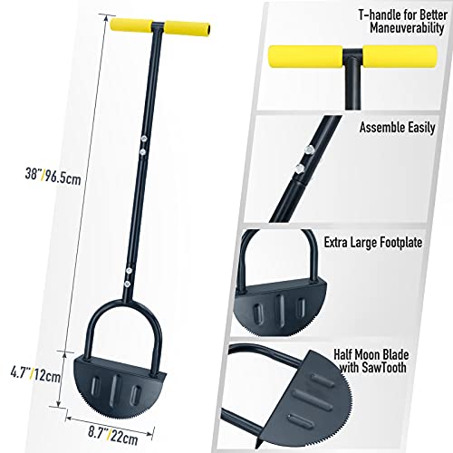 Colwelt SawTooth Edger Lawn Tool, Half Moon Lawn Edger with TGrip