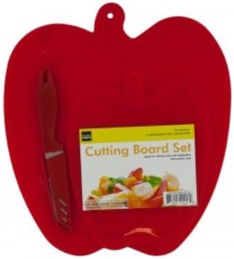 Kole OF976 Apple Shape Cutting Boards and Knife Set, Regular