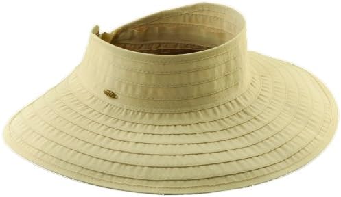 Scala Women's Ribbon Braid Roll-up Sun Visor Hat (Natural)