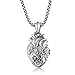 LBFEEL Stainless Steel Anatomical Organ Heart Pendant Necklace for Men in 3 Colors With a Gift Box