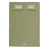 KingCamp Double Self Inflating Camping Sleeping Pad Mattress Triple Zone with 2 Pillows, Lightweight Foam for Hiking Picnic Outdoor