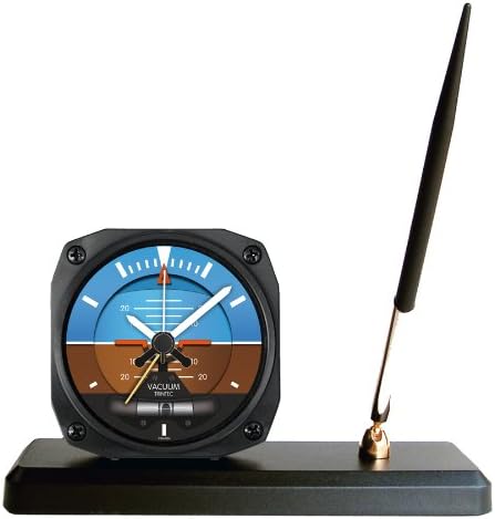 Trintec 2060 Series NV Aviation Artificial Horizon Desk Pen Set with Alarm Clock 3.5