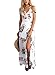 FFLMYUHULIU Women's v-Neck Floral Short-Sleeve Long Maxi Dress, C2604-White, X-Large