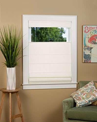 North Country Window Wear Cordless Thermal Backed Top Down Bottom Up Roman Shade 35" W x 64" L - Color: Alabaster