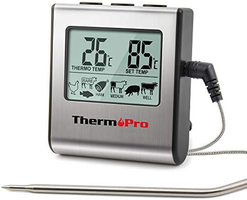 ThermoPro TP16 Thermomètre de Cuisson pour Viande Numérique avec Large Écran LCD pour Fumoir Four Cuisine Friandises Barbecue Grill Thermomètre avec Minuteur et Sonde de Températures en Acier Inoxydable - Cuisine A Vivre ThermoPro TP16 Thermomètre de Cuisson pour Viande Numérique avec Large Écran LCD pour Fumoir Four Cuisine Friandises Barbecue Grill Thermomètre avec Minuteur et Sonde de Températures en Acier Inoxydable