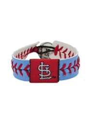 Sports: MLB St. Louis Cardinals 1982 Retro Logo Powder Blue Team Color Baseball Bracelet - GameWear