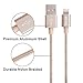 iPhone Charger, GOOLEEN 3pack 3FT Nylon Braided 8pin Lightning to USB Sync and Charging Cable Cord for iPhone 7/7 plus, SE 6s plus, 6s, 6 plus, 6, iPad Pro, Air, iPad mini, iPod nano, touch - Gold