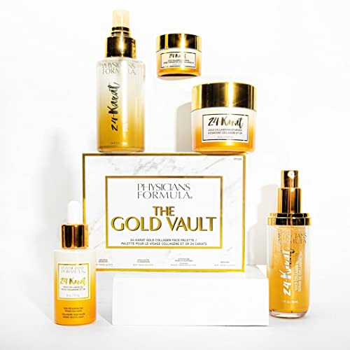 PHYSICIANS FORMULA 24-KARAT GOLD SHIMMER MAKEUP SET, FACE PALETTE, THE GOLD VAULT, MASCARA, EYESHADOW, CHRISTMAS GIFT