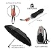 Windproof Folding Travel Umbrella Rain Umbrella for Men Women and Family Automatic Open&Close Wood Handle (Black)